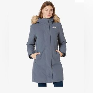 The North Face Women's Arctic Hooded Faux-Fur-Trim Parka, Vanadis Gray, L